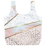 Collage,white marble,gold,silver,black,white,hand drawn, modern,trendy,contemporary,pattern Full Print Recycle Bags (L)  Front