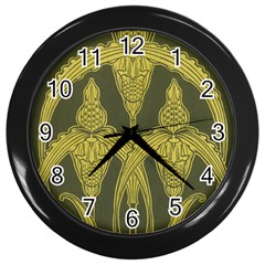 Art Nouveau Green Wall Clocks (black) by NouveauDesign