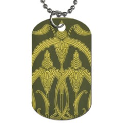 Art Nouveau Green Dog Tag (one Side) by NouveauDesign