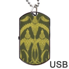 Art Nouveau Green Dog Tag Usb Flash (two Sides) by NouveauDesign