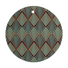 Art deco teal brown Ornament (Round)