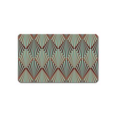 Art Deco Teal Brown Magnet (name Card) by NouveauDesign