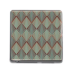 Art deco teal brown Memory Card Reader (Square)