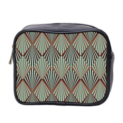 Art deco teal brown Mini Toiletries Bag 2-Side