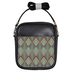 Art deco teal brown Girls Sling Bags