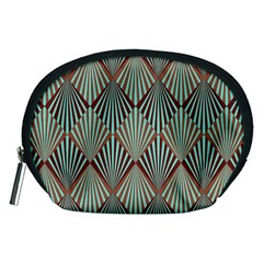 Art deco teal brown Accessory Pouches (Medium) 