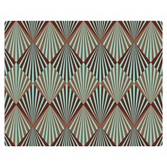 Art deco teal brown Double Sided Flano Blanket (Medium) 