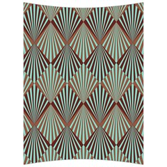 Art deco teal brown Back Support Cushion