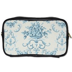 Blue Vintage Floral  Toiletries Bags 2-side by NouveauDesign