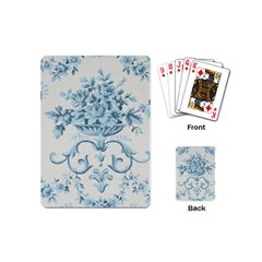 Blue Vintage Floral  Playing Cards (mini)  by NouveauDesign