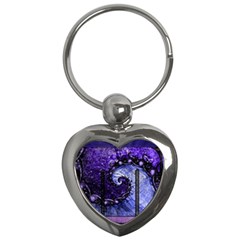 Beautiful Violet Spiral For Nocturne Of Scorpio Key Chains (heart)  by jayaprime