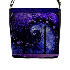 Beautiful Violet Spiral For Nocturne Of Scorpio Flap Messenger Bag (l)  by jayaprime