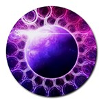 Beautiful Violet NASA Deep Dream Fractal Mandala Round Mousepads Front