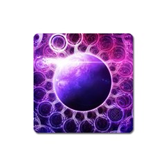 Beautiful Violet Nasa Deep Dream Fractal Mandala Square Magnet by jayaprime