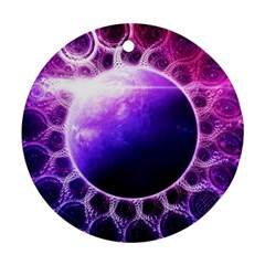 Beautiful Violet Nasa Deep Dream Fractal Mandala Round Ornament (two Sides) by jayaprime