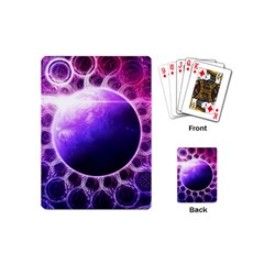 Beautiful Violet Nasa Deep Dream Fractal Mandala Playing Cards (mini)  by jayaprime