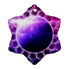 Beautiful Violet Nasa Deep Dream Fractal Mandala Ornament (snowflake) by jayaprime