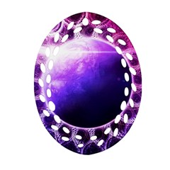 Beautiful Violet Nasa Deep Dream Fractal Mandala Ornament (oval Filigree) by jayaprime