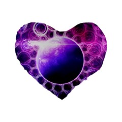 Beautiful Violet Nasa Deep Dream Fractal Mandala Standard 16  Premium Heart Shape Cushions by jayaprime