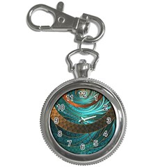 Beautiful Leather & Blue Turquoise Fractal Jewelry Key Chain Watches by jayaprime