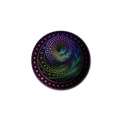 Oz The Great With Technicolor Fractal Rainbow Golf Ball Marker (10 Pack) by jayaprime