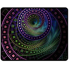 Oz The Great With Technicolor Fractal Rainbow Fleece Blanket (medium)  by jayaprime