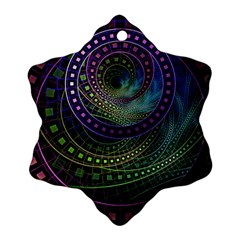 Oz The Great With Technicolor Fractal Rainbow Ornament (snowflake) by jayaprime