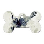 Cute Owl In Watercolor Dog Tag Bone (Two Sides) Back