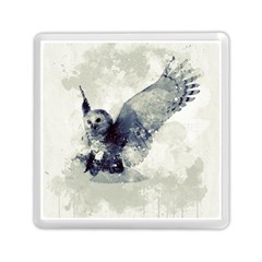 Cute Owl In Watercolor Memory Card Reader (square) 