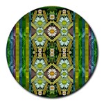 Bread Sticks And Fantasy Flowers In A Rainbow Round Mousepads Front