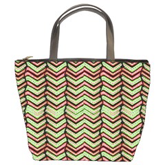 Zig Zag Multicolored Ethnic Pattern Bucket Bags by dflcprintsclothing