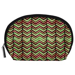 Zig Zag Multicolored Ethnic Pattern Accessory Pouches (large) 
