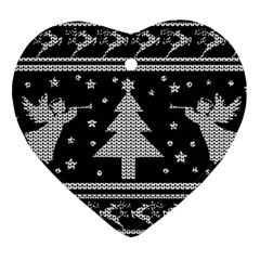 Ugly Christmas Sweater Ornament (heart) by Valentinaart