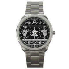 Ugly Christmas Sweater Sport Metal Watch by Valentinaart