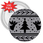 Ugly Christmas Sweater 3  Buttons (100 pack)  Front