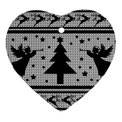 Ugly Christmas Sweater Heart Ornament (two Sides) by Valentinaart