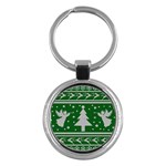 Ugly Christmas Sweater Key Chains (Round)  Front