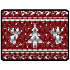 Ugly Christmas Sweater Fleece Blanket (large)  by Valentinaart