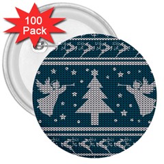 Ugly Christmas Sweater 3  Buttons (100 Pack)  by Valentinaart