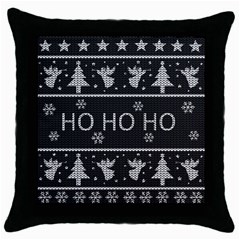 Ugly Christmas Sweater Throw Pillow Case (black) by Valentinaart