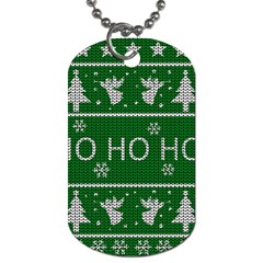 Ugly Christmas Sweater Dog Tag (two Sides) by Valentinaart