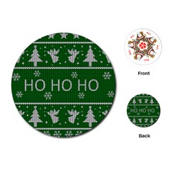 Ugly Christmas Sweater Playing Cards (Round) 