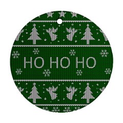 Ugly Christmas Sweater Round Ornament (Two Sides)