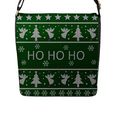 Ugly Christmas Sweater Flap Messenger Bag (l)  by Valentinaart