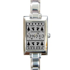 Ugly Christmas Sweater Rectangle Italian Charm Watch by Valentinaart