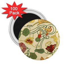 Floral Art Nouveau 2 25  Magnets (100 Pack)  by NouveauDesign