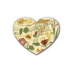 Floral Art Nouveau Heart Coaster (4 Pack)  by NouveauDesign