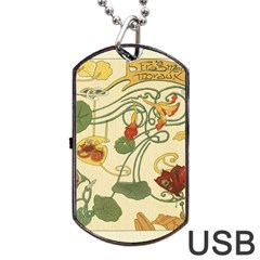 Floral Art Nouveau Dog Tag Usb Flash (one Side) by NouveauDesign