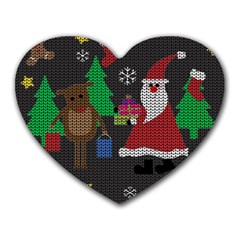 Ugly Christmas Sweater Heart Mousepads by Valentinaart