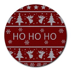 Ugly Christmas Sweater Round Mousepads by Valentinaart